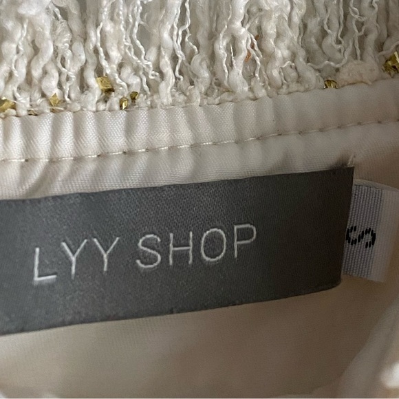 Tweed Boucle Ivory Formal Dress Lace Balloon Sleeves Bridal Elopement Wedding S - Picture 11 of 11